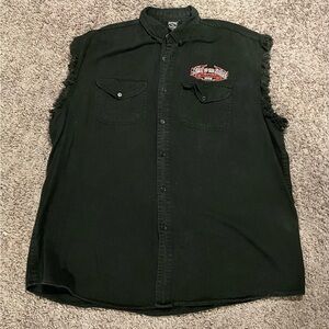 Roar at the Short Black Biker Vest Size 3 XL